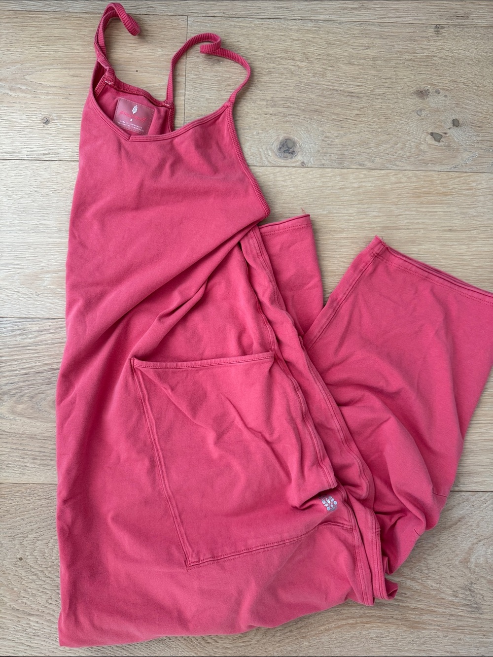 FP Movement by Free People Strawberry Pink Knit Sleeveless Jumpsuit
